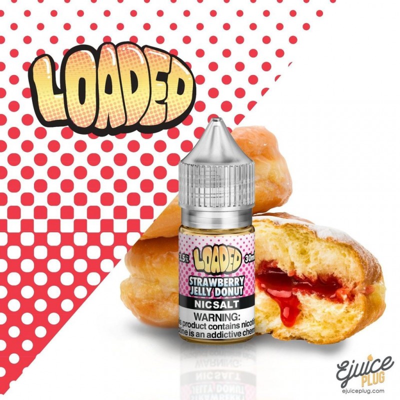 Loaded Salt Strawberry Jelly Donut 30Ml, çilek reçeli ve donut aromasıyla tatlı severler için eşsiz bir aroma sunar. Şimdi hemen keşfedin!