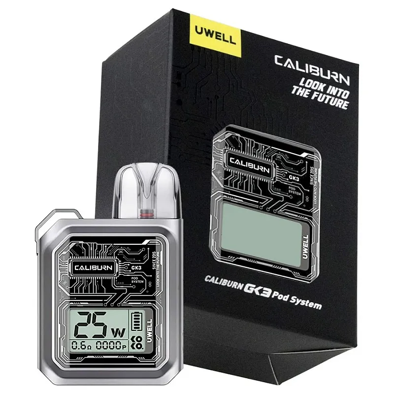 Uwell Caliburn GK3 25W Pod Mod ile kompakt tasarım ve güçlü performansı bir arada keşfedin. Şık, taşınabilir ve kullanıcı dostu deneyim sunar.