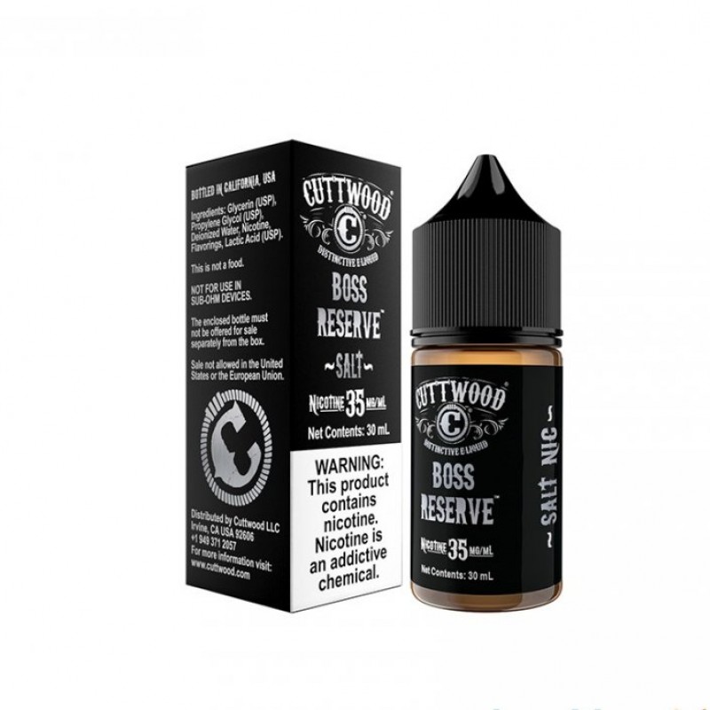 Cuttwood Boss Reserve 30 ml salt likit ile tatlı bal, ceviz ve sütlü mısır gevreği aromasını deneyimleyin. Yoğun aroma ve kaliteli içerik sizi bekliyor.