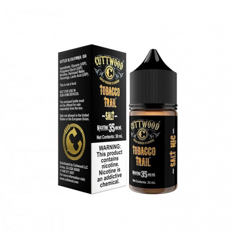 Cuttwood Tobacco Trail 30 ml salt likit ile hafif tatlı ve yumuşak tütün aromasını deneyimleyin. Gerçek tütün tadı arayanlara özel formül.
