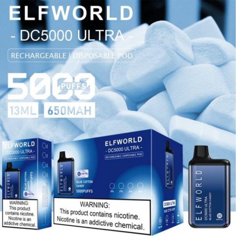 Elf Bar DC5000 Ultra Puff ile uzun süreli kullanım ve güçlü aroma deneyimi yaşayın. Şarj edilebilir yapısıyla pratik ve ekonomik bir tercih sunar.