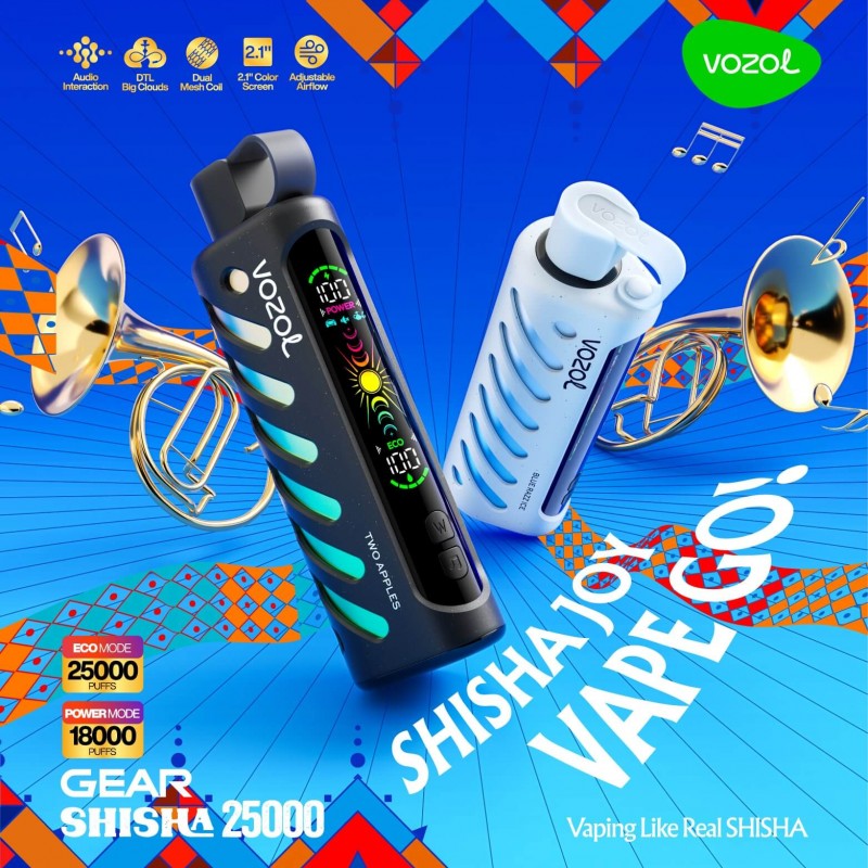 Vozol Shisha 25000 puff tek kullanımlık elektronik sigara ile uzun süreli kullanım ve yoğun aroma deneyimi seni bekliyor. Hemen keşfet!
