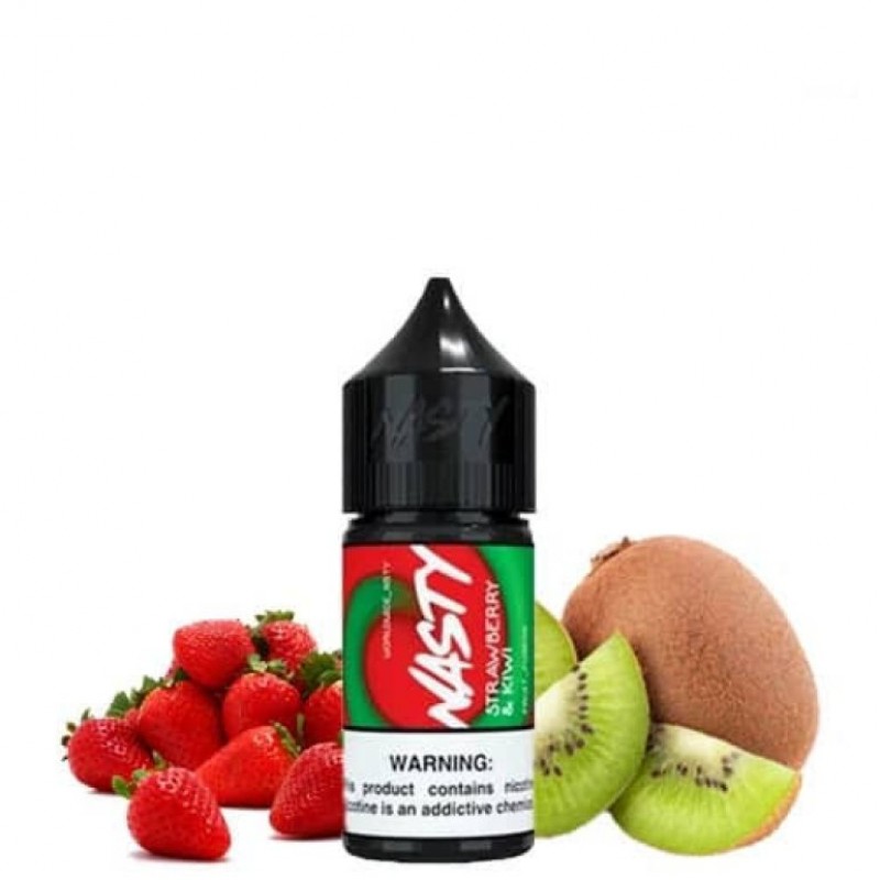 Nasty Juice 60ML Strawberry & Kiwi likit ile çilek ve kivi aromalarının ferahlatıcı tadını keşfedin. Yoğun buhar ve lezzet deneyimi sizi bekliyor.