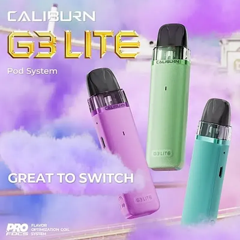 Uwell Caliburn G3 Lite 1200 mAh pod mod ile kompakt tasarım ve güçlü performansı bir arada keşfedin. Pratik kullanım ve uzun pil ömrü sunar.