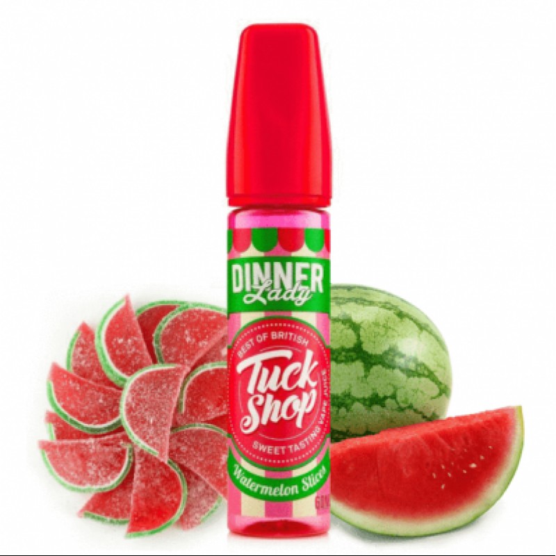 Dinner Lady Tuck Shop Water Melon Slices 60 ml ile ferahlatıcı karpuz aroması ve tatlı notaların keyfini çıkarın. Şimdi keşfedin!