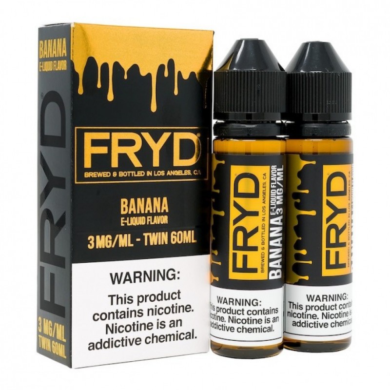 FRYD Fried Banana 60ML ile tatlı muz ve kızarmış hamur lezzetini deneyimle. Yoğun aroma, kaliteli buhar performansı ve eşsiz tat seni bekliyor.