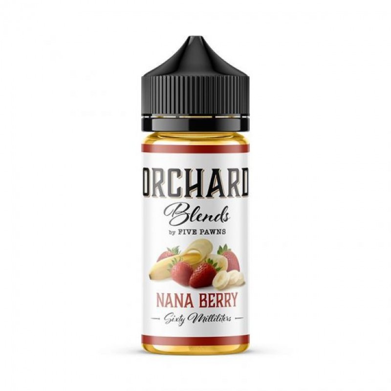 Five Pawns Orchard Nana Berry 60 ml, muz ve orman meyvelerinin eşsiz uyumunu sunar. Yoğun aromasıyla keyifli bir içim deneyimi yaşayın.