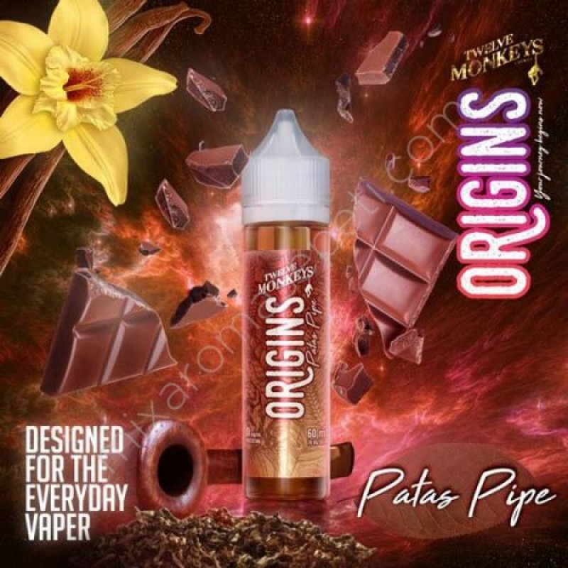 Twelve Monkeys Origins Patas Pipe 60ml ile tütün ve vanilya aromalarının mükemmel uyumunu keşfedin. Özgün tat arayanlara özel formül.