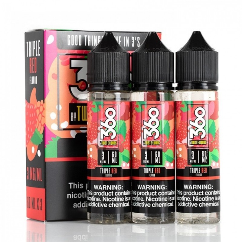 Twist E-liquids Triple Red 60ML ile kırmızı meyvelerin eşsiz uyumunu keşfedin. Tatlı ve ferahlatıcı aromasıyla keyifli bir deneyim sunar.